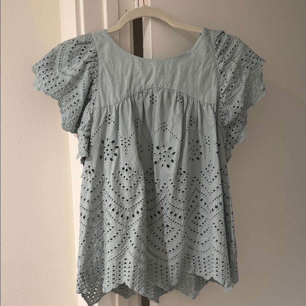 Rebecca Minkoff Eyelet Blouse - Soft Blue